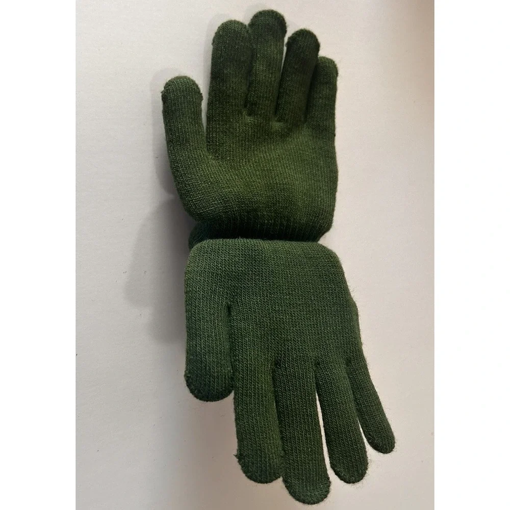 Amity Cold Guard Boys Camouflage Camo Fashion Knit Gloves Green Black 5.5
